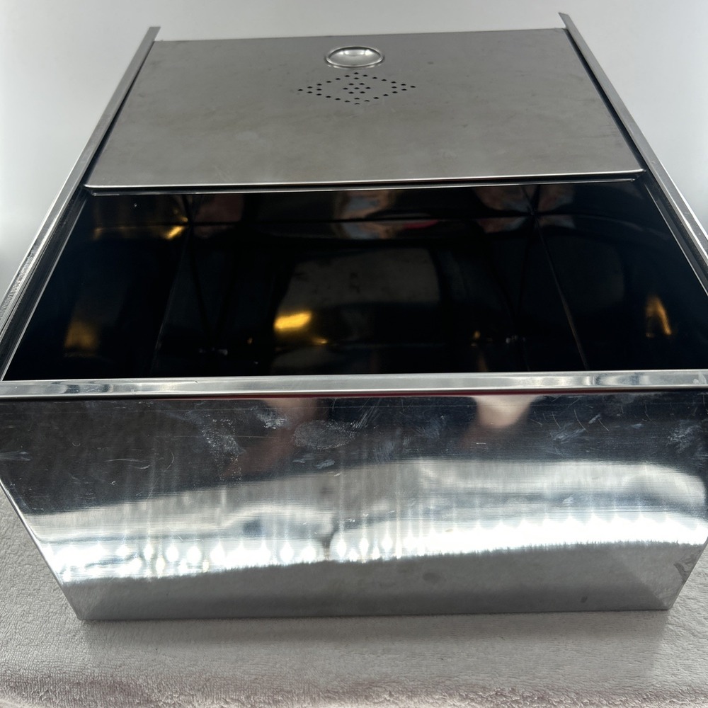 Hoosier Vintage Cabinet Metal Bread Box Drawer 18.25"x15"x8.25" Sliding Top - Picture 3 of 8